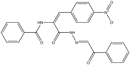 N-(2-{4-nitrophenyl}-1-{[2-(2-oxo-2-phenylethylidene)hydrazino]carbonyl}vinyl)benzamide Structure