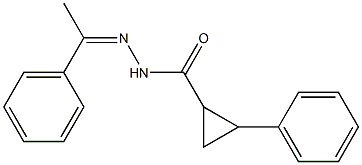 2-phenyl-N'-(1-phenylethylidene)cyclopropanecarbohydrazide 化学構造式