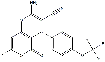 2-amino-7-methyl-5-oxo-4-[4-(trifluoromethoxy)phenyl]-4H,5H-pyrano[4,3-b]pyran-3-carbonitrile