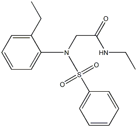 N-ethyl-2-[2-ethyl(phenylsulfonyl)anilino]acetamide,,结构式