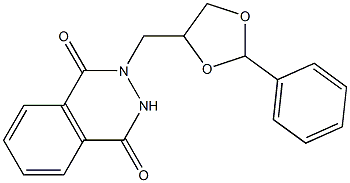 2-[(2-phenyl-1,3-dioxolan-4-yl)methyl]-2,3-dihydrophthalazine-1,4-dione,,结构式