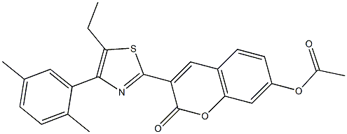 3-[4-(2,5-dimethylphenyl)-5-ethyl-1,3-thiazol-2-yl]-2-oxo-2H-chromen-7-yl acetate|