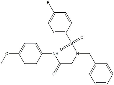 2-{benzyl[(4-fluorophenyl)sulfonyl]amino}-N-(4-methoxyphenyl)acetamide,,结构式