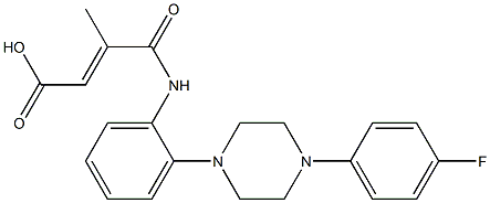 4-{2-[4-(4-fluorophenyl)-1-piperazinyl]anilino}-3-methyl-4-oxo-2-butenoic acid 化学構造式