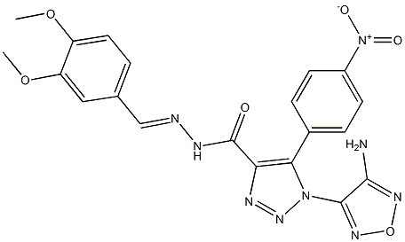 1-(4-amino-1,2,5-oxadiazol-3-yl)-N'-(3,4-dimethoxybenzylidene)-5-{4-nitrophenyl}-1H-1,2,3-triazole-4-carbohydrazide