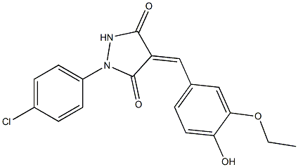  1-(4-chlorophenyl)-4-(3-ethoxy-4-hydroxybenzylidene)-3,5-pyrazolidinedione