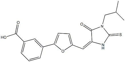 3-{5-[(1-isobutyl-5-oxo-2-thioxo-4-imidazolidinylidene)methyl]-2-furyl}benzoic acid