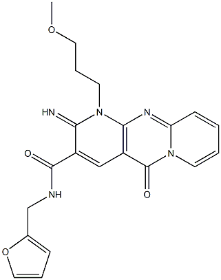 N-(2-furylmethyl)-2-imino-1-(3-methoxypropyl)-5-oxo-1,5-dihydro-2H-dipyrido[1,2-a:2,3-d]pyrimidine-3-carboxamide,,结构式
