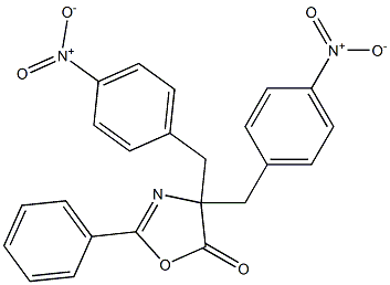 4,4-bis{4-nitrobenzyl}-2-phenyl-1,3-oxazol-5(4H)-one Structure