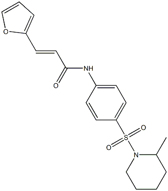 3-(2-furyl)-N-{4-[(2-methyl-1-piperidinyl)sulfonyl]phenyl}acrylamide 化学構造式