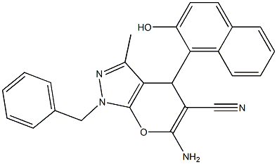  6-amino-1-benzyl-4-(2-hydroxy-1-naphthyl)-3-methyl-1,4-dihydropyrano[2,3-c]pyrazole-5-carbonitrile