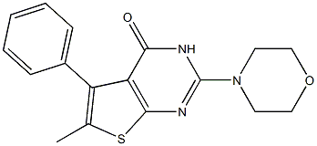 6-methyl-2-(4-morpholinyl)-5-phenylthieno[2,3-d]pyrimidin-4(3H)-one Structure