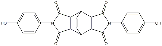 4,10-bis(4-hydroxyphenyl)-4,10-diazatetracyclo[5.5.2.0~2,6~.0~8,12~]tetradec-13-ene-3,5,9,11-tetrone Struktur