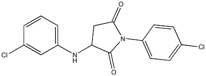 1-(4-chlorophenyl)-3-[(3-chlorophenyl)amino]pyrrolidine-2,5-dione 化学構造式