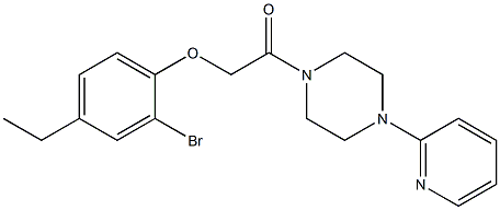 2-bromo-4-ethylphenyl 2-oxo-2-[4-(2-pyridinyl)-1-piperazinyl]ethyl ether Structure