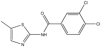 3,4-dichloro-N-(5-methyl-1,3-thiazol-2-yl)benzamide 化学構造式