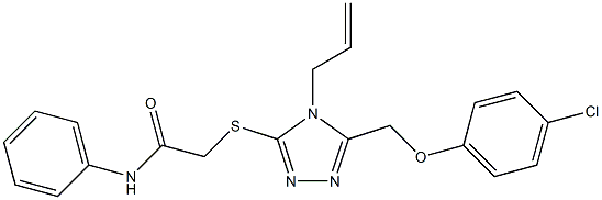 2-({4-allyl-5-[(4-chlorophenoxy)methyl]-4H-1,2,4-triazol-3-yl}sulfanyl)-N-phenylacetamide 结构式