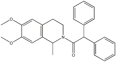 2-(diphenylacetyl)-6,7-dimethoxy-1-methyl-1,2,3,4-tetrahydroisoquinoline 结构式