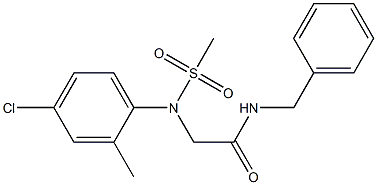N-benzyl-2-[4-chloro-2-methyl(methylsulfonyl)anilino]acetamide 结构式