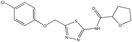 N-{5-[(4-chlorophenoxy)methyl]-1,3,4-thiadiazol-2-yl}tetrahydro-2-furancarboxamide Struktur