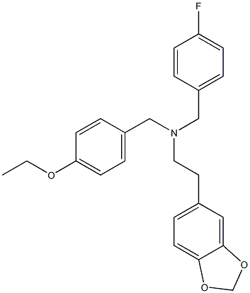 2-(1,3-benzodioxol-5-yl)-N-(4-ethoxybenzyl)-N-(4-fluorobenzyl)ethanamine Structure