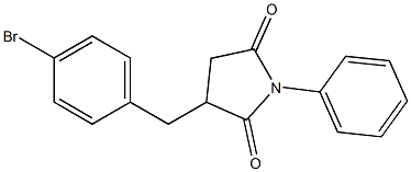 3-[(4-bromophenyl)methyl]-1-phenylpyrrolidine-2,5-dione,,结构式