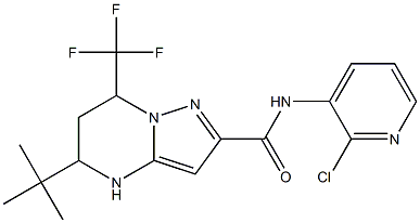 5-tert-butyl-N-(2-chloro-3-pyridinyl)-7-(trifluoromethyl)-4,5,6,7-tetrahydropyrazolo[1,5-a]pyrimidine-2-carboxamide 化学構造式