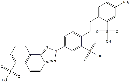 2-{4-[2-(4-amino-2-sulfophenyl)vinyl]-3-sulfophenyl}-2H-naphtho[1,2-d][1,2,3]triazole-6-sulfonic acid 化学構造式