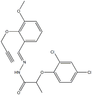 2-(2,4-dichlorophenoxy)-N'-[3-methoxy-2-(2-propynyloxy)benzylidene]propanohydrazide Structure