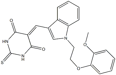  5-({1-[2-(2-methoxyphenoxy)ethyl]-1H-indol-3-yl}methylene)-2-thioxodihydro-4,6(1H,5H)-pyrimidinedione