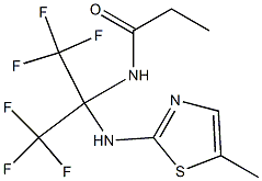 N-[2,2,2-trifluoro-1-[(5-methyl-1,3-thiazol-2-yl)amino]-1-(trifluoromethyl)ethyl]propanamide