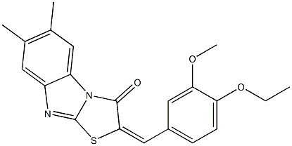 2-(4-ethoxy-3-methoxybenzylidene)-6,7-dimethyl[1,3]thiazolo[3,2-a]benzimidazol-3(2H)-one|