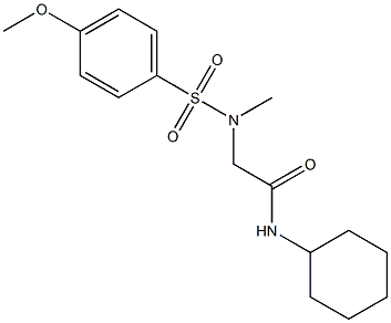 N-cyclohexyl-2-[[(4-methoxyphenyl)sulfonyl](methyl)amino]acetamide 化学構造式