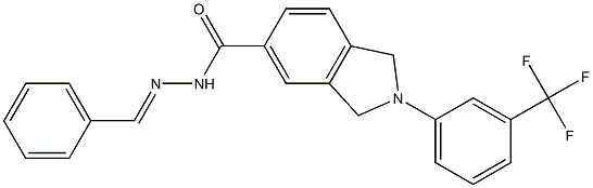 N'-benzylidene-2-[3-(trifluoromethyl)phenyl]-5-isoindolinecarbohydrazide 结构式