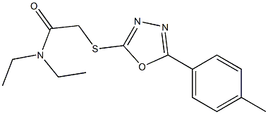 N,N-diethyl-2-{[5-(4-methylphenyl)-1,3,4-oxadiazol-2-yl]sulfanyl}acetamide Structure