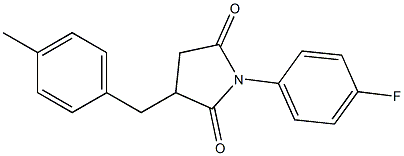 1-(4-fluorophenyl)-3-[(4-methylphenyl)methyl]pyrrolidine-2,5-dione,,结构式