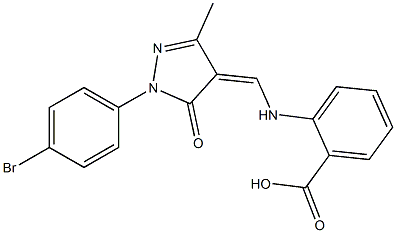 2-({[1-(4-bromophenyl)-3-methyl-5-oxo-1,5-dihydro-4H-pyrazol-4-ylidene]methyl}amino)benzoic acid 结构式