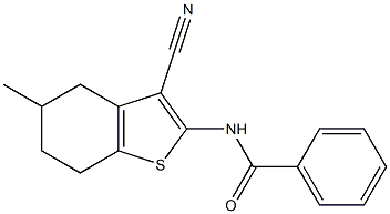 N-(3-cyano-5-methyl-4,5,6,7-tetrahydro-1-benzothien-2-yl)benzamide Struktur