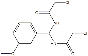 2-chloro-N-[[(chloroacetyl)amino](3-methoxyphenyl)methyl]acetamide Structure