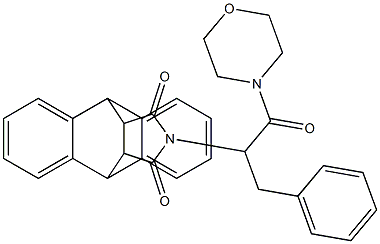 17-[1-benzyl-2-(4-morpholinyl)-2-oxoethyl]-17-azapentacyclo[6.6.5.0~2,7~.0~9,14~.0~15,19~]nonadeca-2,4,6,9,11,13-hexaene-16,18-dione 结构式