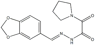 N'-(1,3-benzodioxol-5-ylmethylene)-2-oxo-2-(1-pyrrolidinyl)acetohydrazide Struktur