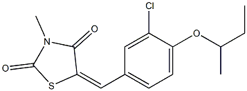 5-(4-sec-butoxy-3-chlorobenzylidene)-3-methyl-1,3-thiazolidine-2,4-dione,,结构式