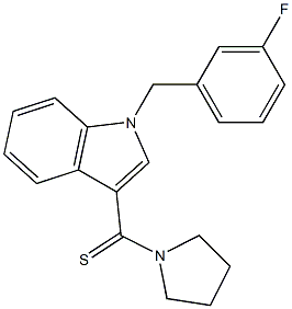 1-(3-fluorobenzyl)-3-(1-pyrrolidinylcarbothioyl)-1H-indole Structure