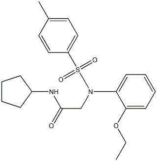 N-cyclopentyl-2-{2-ethoxy[(4-methylphenyl)sulfonyl]anilino}acetamide 结构式