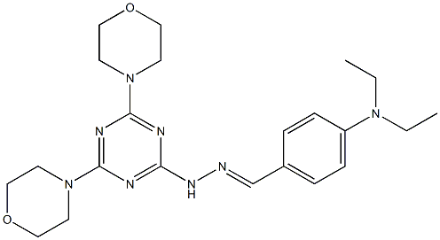 4-(diethylamino)benzaldehyde [4,6-di(4-morpholinyl)-1,3,5-triazin-2-yl]hydrazone Structure