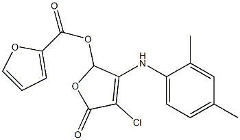4-chloro-3-(2,4-dimethylanilino)-5-oxo-2,5-dihydro-2-furanyl 2-furoate|