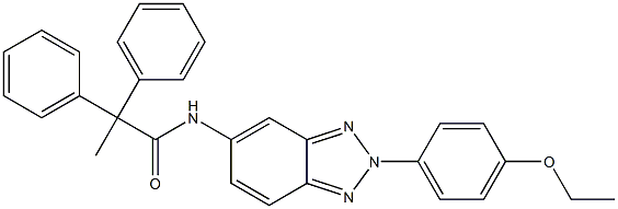 N-[2-(4-ethoxyphenyl)-2H-1,2,3-benzotriazol-5-yl]-2,2-diphenylpropanamide 化学構造式