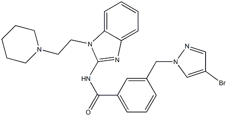 3-[(4-bromo-1H-pyrazol-1-yl)methyl]-N-{1-[2-(1-piperidinyl)ethyl]-1H-benzimidazol-2-yl}benzamide Structure