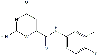 2-amino-N-(3-chloro-4-fluorophenyl)-4-oxo-5,6-dihydro-4H-1,3-thiazine-6-carboxamide|