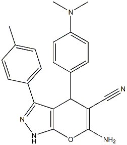 6-amino-4-[4-(dimethylamino)phenyl]-3-(4-methylphenyl)-1,4-dihydropyrano[2,3-c]pyrazole-5-carbonitrile